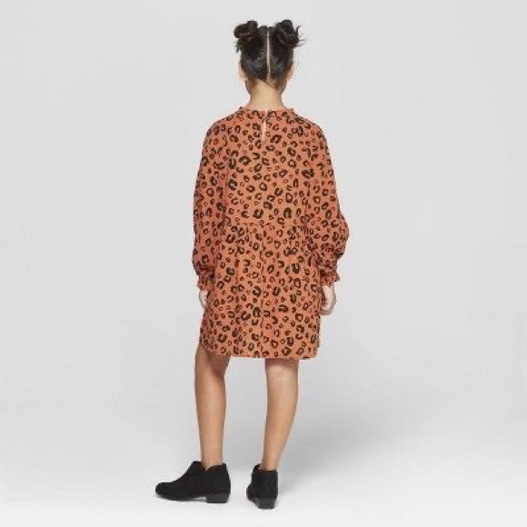 Target Art Class Girls' Long Sleeve Tiered Dress - art class Brown - Picture 4 of 12